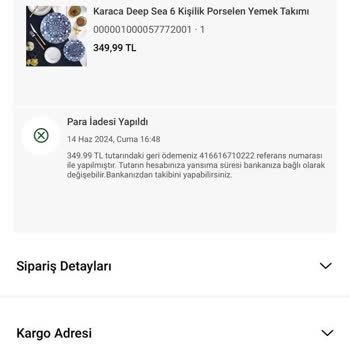 Karaca'dan İptal Edilen Sipariş Ve Müşteri Hizmetleri Sorunu