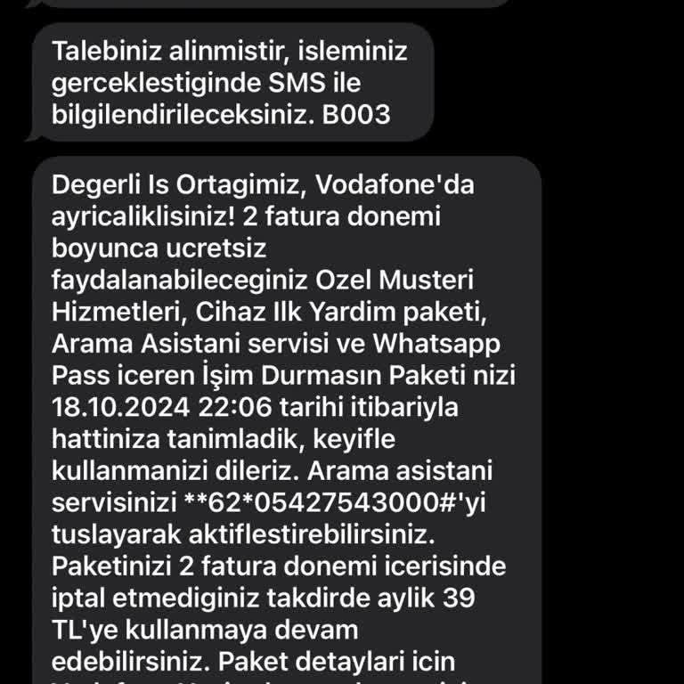 Vodafone'un Yanıltıcı Ücretsiz Hizmeti Ve İade Sorunu