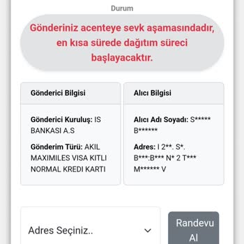Kredi Kartı Teslimatında Kuryenet Sorunu