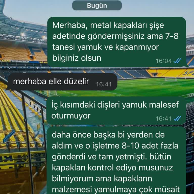 Eksik Ve Arızalı Kapaklarla Gelen Şişeler