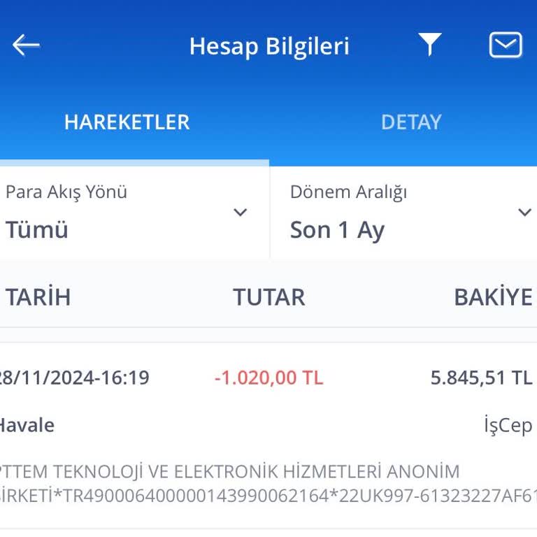 PTT HGS Uygulamasında İşlem Sorunu