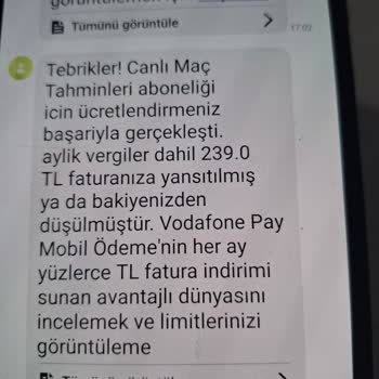 Vodafone'dan İzinsiz Üyelik Ve Ödemelerle Şok Fatura