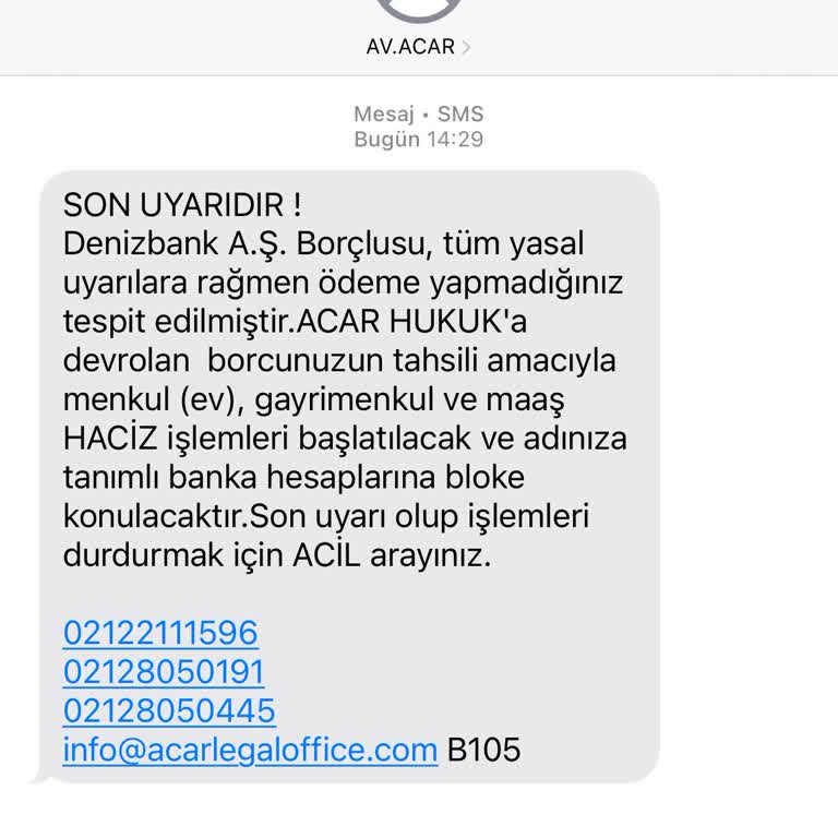 Denizbank'tan Yanlış Borç İddiası