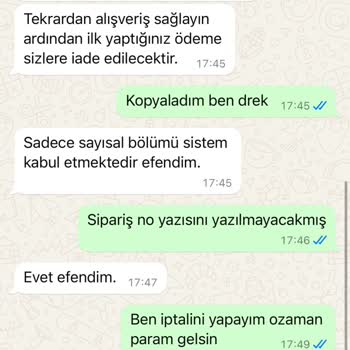 Yanlış Sipariş Numarası Sorunu