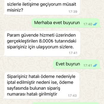 Yanlış Sipariş Numarası Sorunu