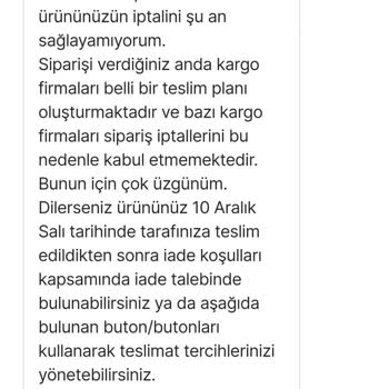 İptal Edilemeyen Sipariş: Müşteri Hizmetleri Çözüm Üretmiyor