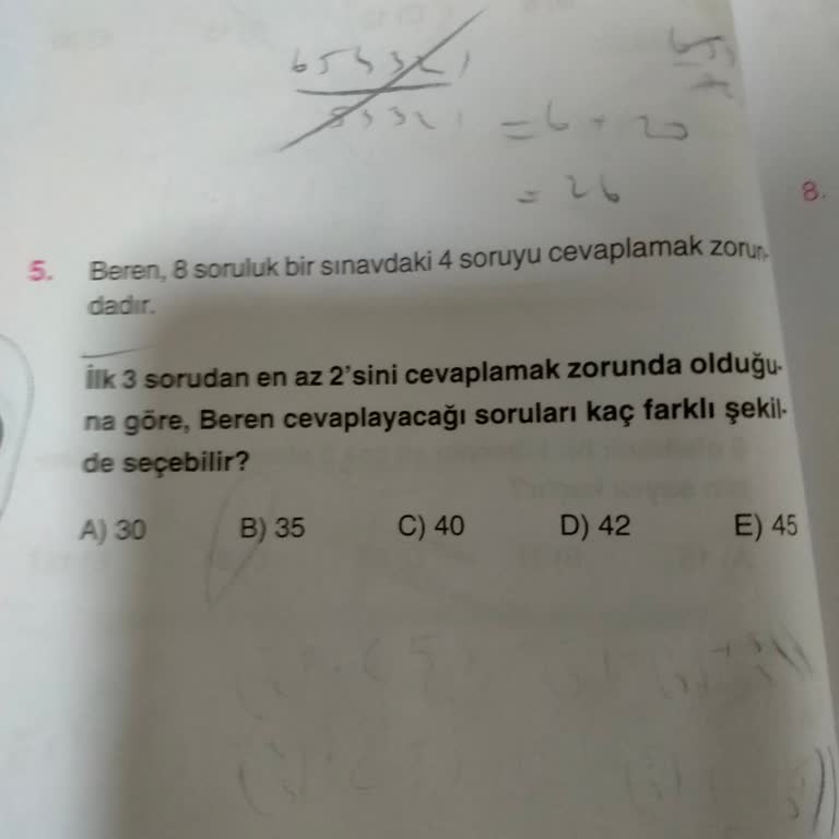 Hatalı Soru: Kombinasyon Problemleri