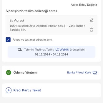 LCW Mobil Uygulama Ödeme Sorunu
