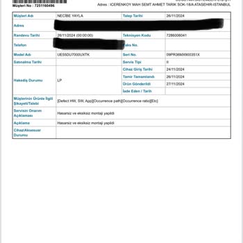 Samsung TV Değişim Talebi: Beklentilerin Altında Kalan Görüntü Kalitesi
