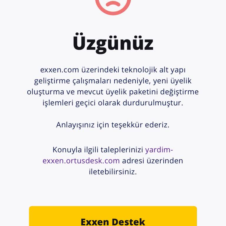 Exxen Üyeliği İptalinde Altyapı Engeli