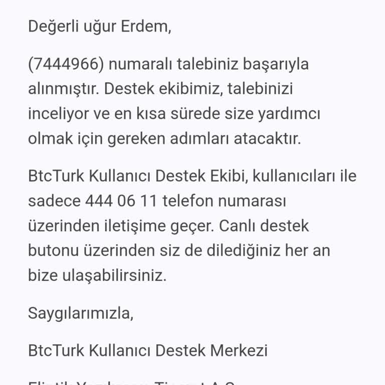 BTC Türk Hesabımın Haksız Yere Kapatılması Ve İlgisizlik
