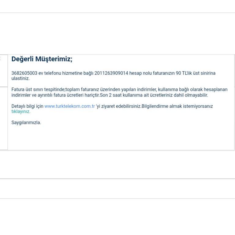 Bozuk Hat İçin Kota Aşımı Uyarısı Ve Fatura Sorunları