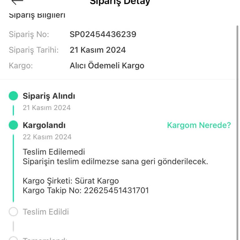 Sürat Kargo Altınşehir Şubesi'nin İletişimsizliği Ve Teslimat Sorunu