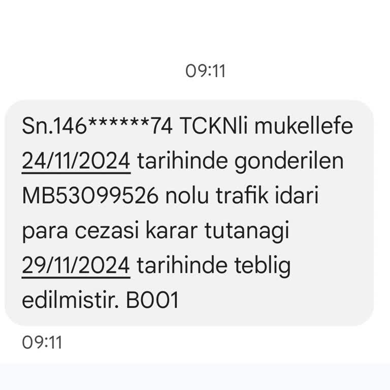 Yanlış Kişiye Gönderilen Trafik Cezası Mesajları