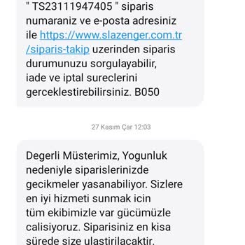 Slazenger'den Beklenmedik Teslimat Gecikmesi