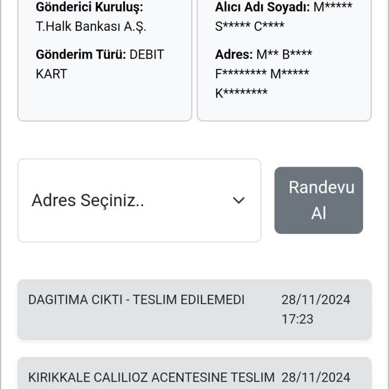 Halkbank Kart Teslimatında Adres Sorunu Ve Yanıltıcı Bilgi