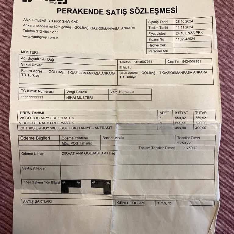 Yataş'tan Teslim Edilmeyen Yastıklar