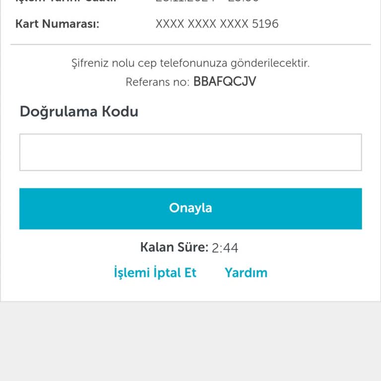 Ziraat Bankası Kartı İle 3D Secure Kod Sorunu
