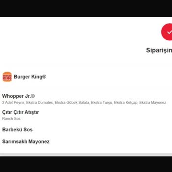 Hayal Kırıklığı Yaratan Burger King Siparişi