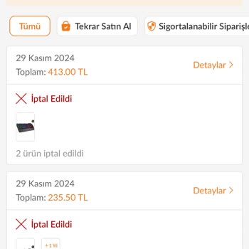 Yanlış Fiyat Sebebiyle İptal Edilen Sipariş