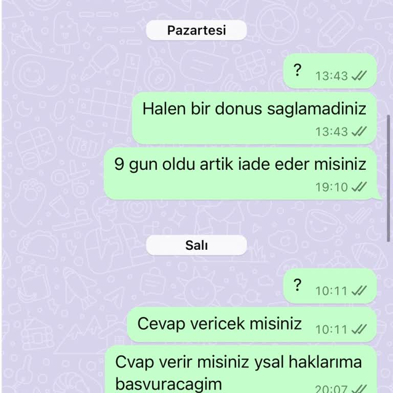 Para İadesi Bekleyen Müşteri