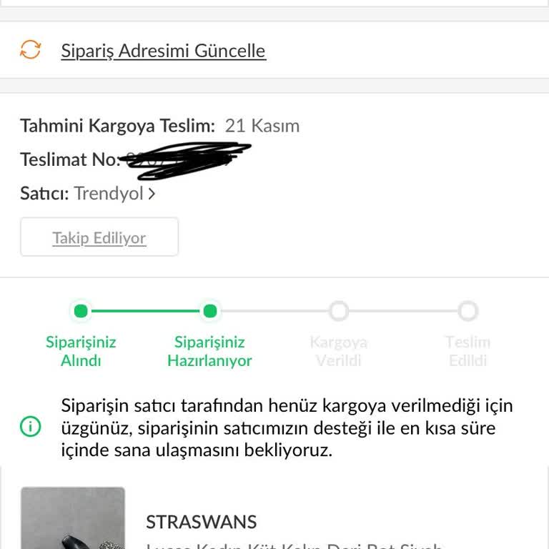 Trendyol'dan Geç Gelen Sipariş Ve İptal Sorunu