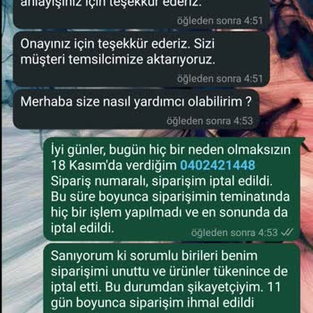 Siparişim İptal Edildi, Müşteri Hizmetleri Yanıt Vermiyor