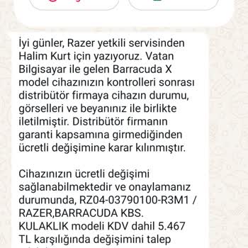 Razer Yetkili Servisinin Yetersiz Onarım Hizmeti Ve Yüksek Ücret Talebi