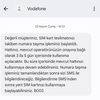 Vodafone Numara Taşıma Sürecindeki Gecikme Ve İletişim Sorunları