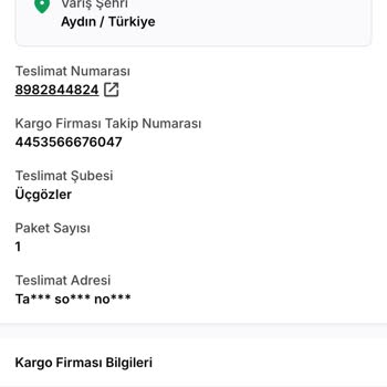 Aras Kargo Üçgözler Şubesi İle Yaşadığım Teslimat Sorunu