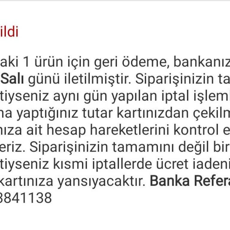 İptal Edilen Ürünlerin İadesi Bekleniyor