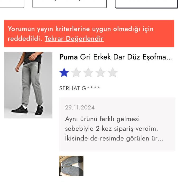 Yanlış Ürün Gönderimi Ve Yorum Engeli