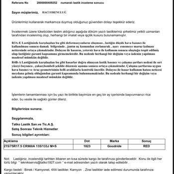 Goodride Lastiklerinde 5 Ayda Yanak Çatlaması Ve Tatko'nun İlgisizliği