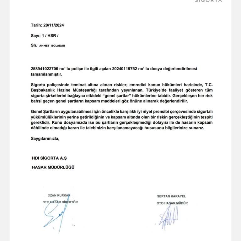 HDI Sigorta İle Yaşanan Kasko Sorunu