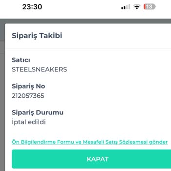 İptal Edilen Siparişin Para İadesi Yapılmıyor