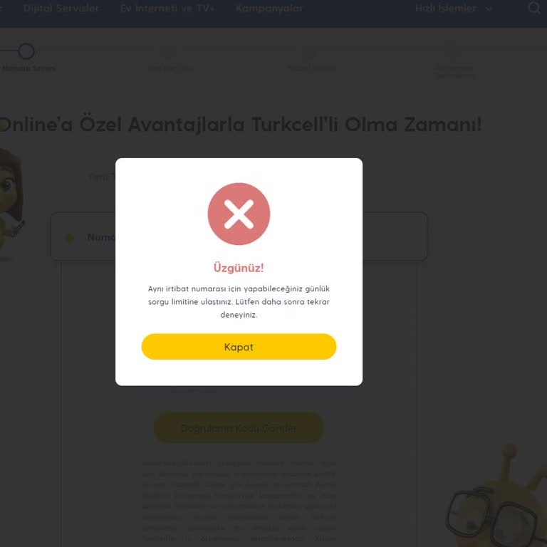 Turkcell'e Geçişte Yaşanan Online İşlem Sorunu