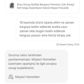 Kargoya Verilmeyen Sipariş Ve Cevapsız Mesajlar