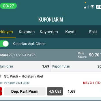 Nesine'de Canlı Bahiste Kart Sayısı Sorunu