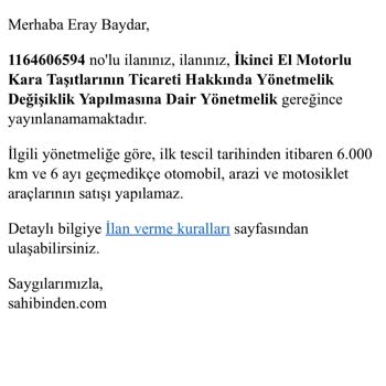 Sahibinden.com İlanımın Haksız Reddi