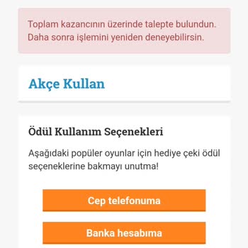 Ödeme Talebinde Sürekli Hata Alıyorum