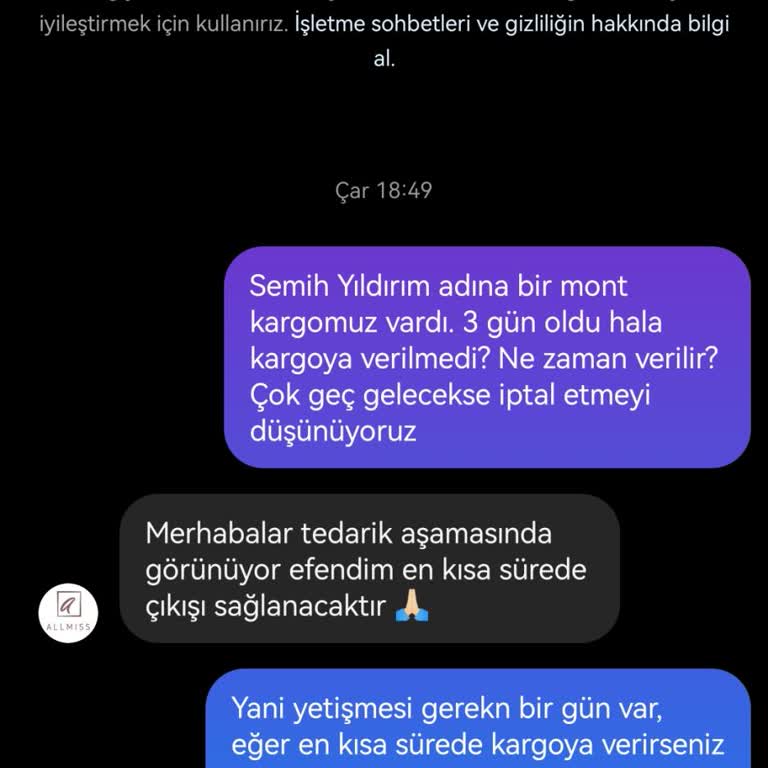 Kargoya Verilmeyen Mont: Sürekli Geçiştirme Ve Yanıltıcı Bilgi