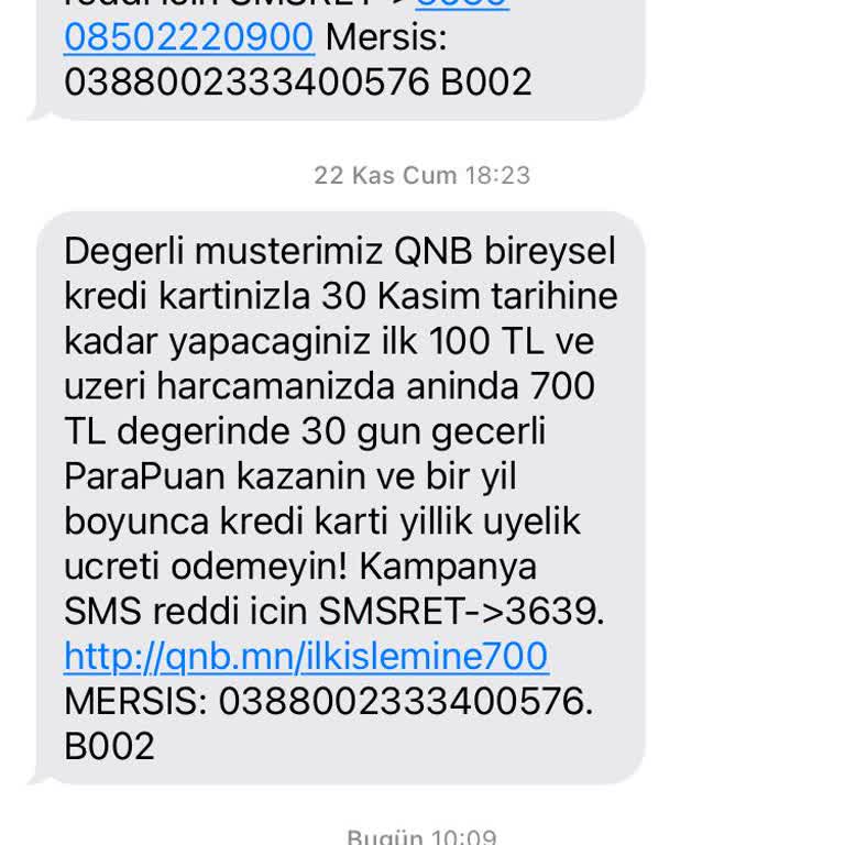 QNB'den Habersiz Kredi Kartı Ve Limit Artırımı Şoku