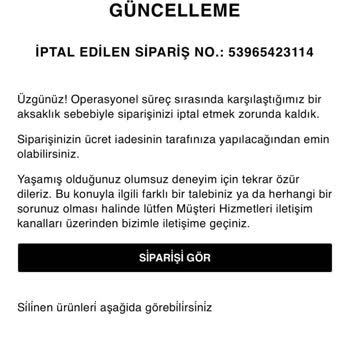 Zara'dan Hayali Ürün Satışı Ve İptal Edilen Sipariş