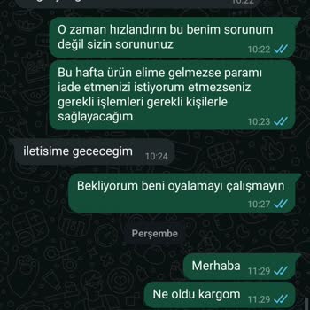 Kargom Gelmedi, Para İadem Yapılmıyor