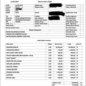 Opel Astra Bakımında Yağ Kaçağı Sorunu Ve Garanti Anlaşmazlığı