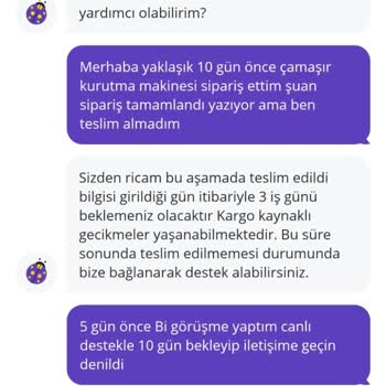 Teslim Edilmeyen Kurutma Makinesi Ve İlgisiz Müşteri Hizmetleri