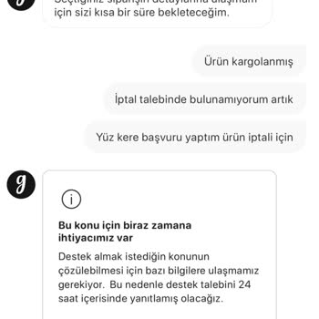 Gardrops'ta İptal Sorunu Ve Müşteri Hizmetleri Desteği