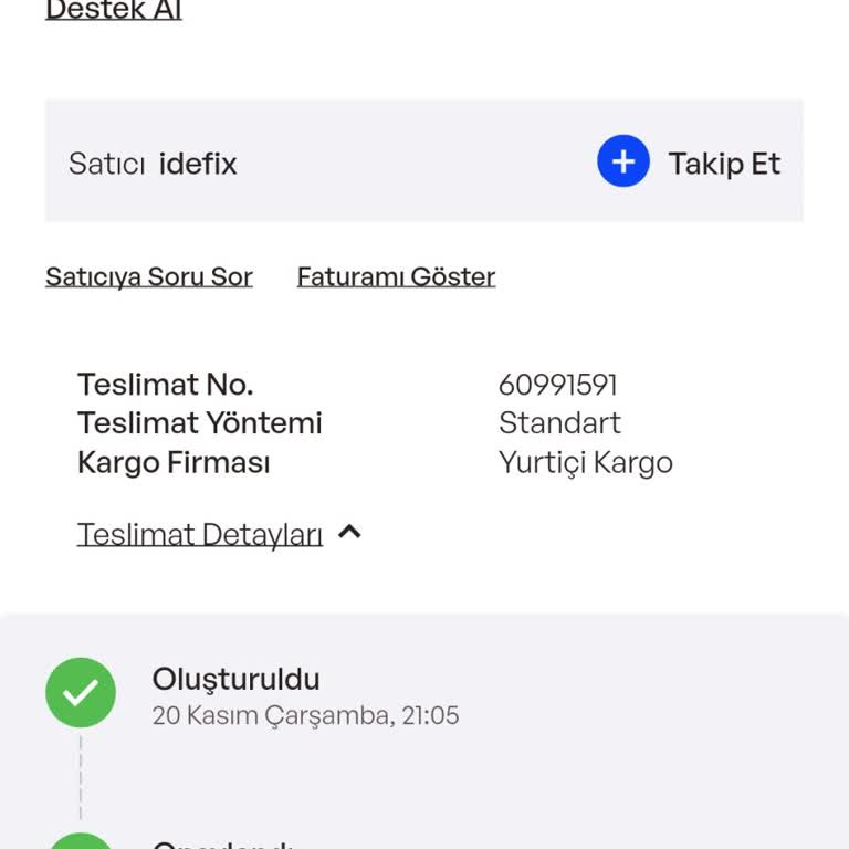 İdefix'ten Siparişim Nerede Kaldı