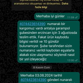 Kayıp Kargo Ve Geri Dönüş Eksikliği