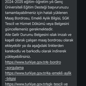 Burs Başvurusunda Belge Sorunları